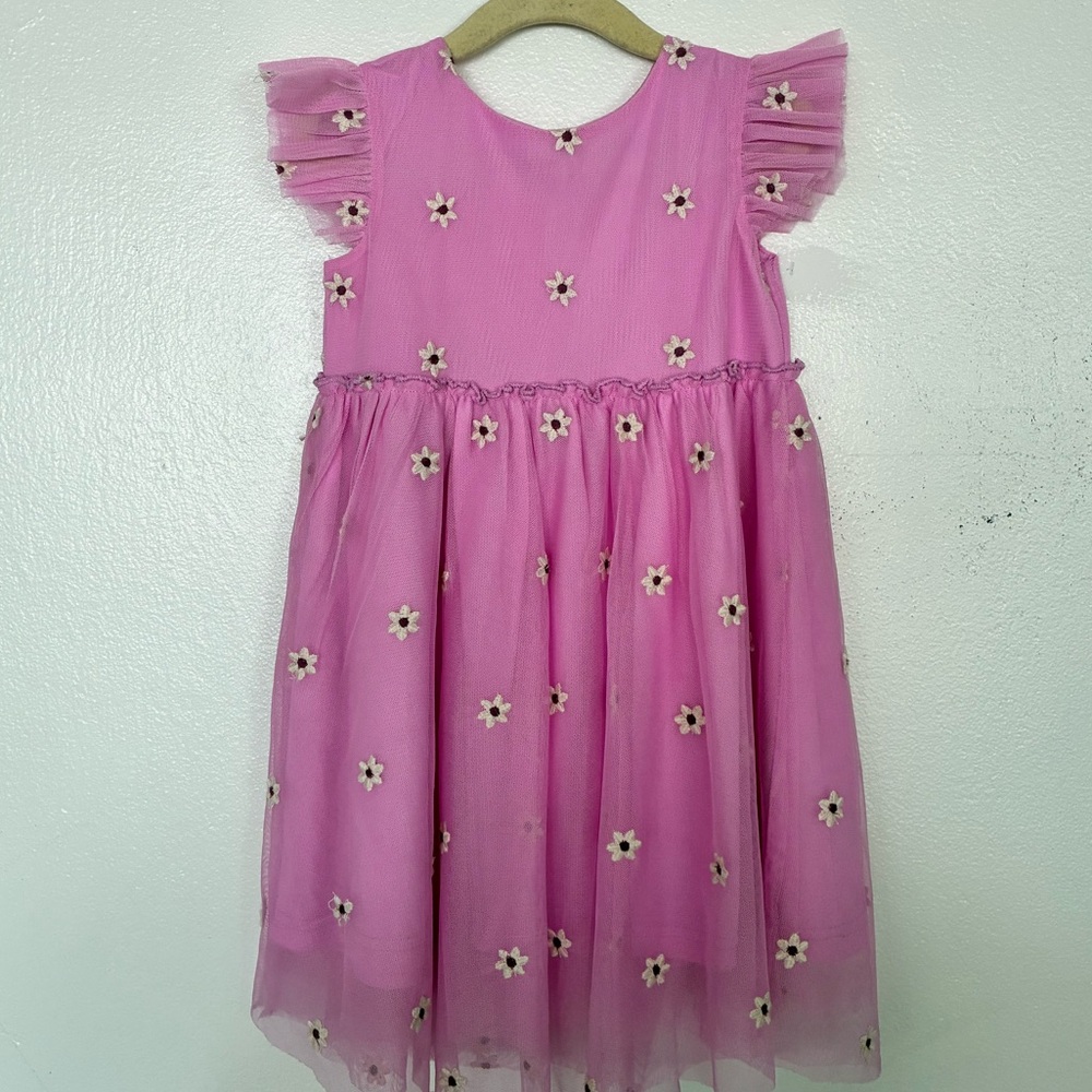 Blueberi Boulevard Pink Dress with Floral Embroidery NWOT